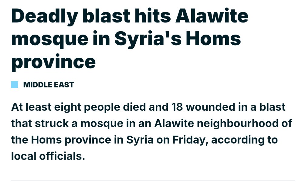 In Julani’s Syria, you can get blown up for going to church.

In Julani’s Syria, you can get blown up for going to the wrong mosque.

But sure, tell us more about “stability.”