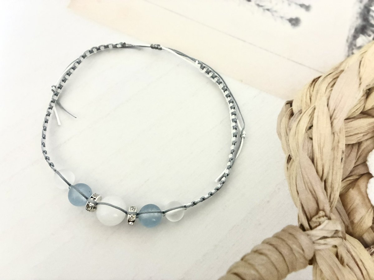 ゆゆぅ様♡専用です♡新作 陰陽ブレス♡希少天然ホワイトオニキス   モリオン 最高品質・鑑別済み】モリオン・ホワイトオニキス 8mm(親玉10mm)・5A