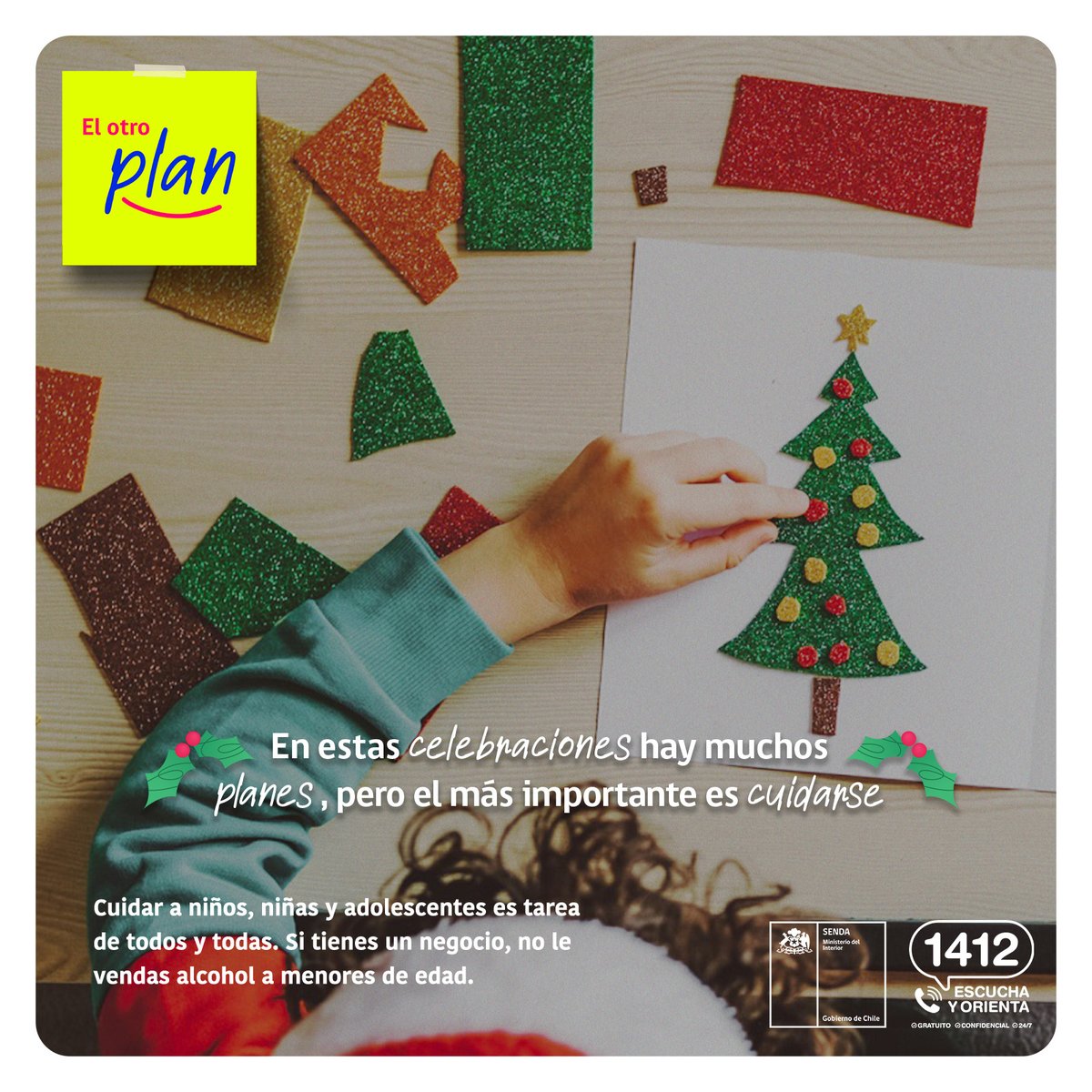 🎄En estas fiestas de fin de año, cuidar a nuestros niños y niñas es tarea de todos y todas.

Si tienes un local de expendio de bebidas alcohólicas, no le vendas a menores de edad.
#ElOtroPlan