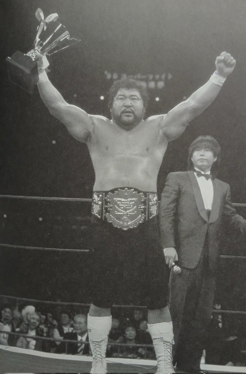 Masa Saito becomes AWA World Heavyweight Champion,defeating Larry