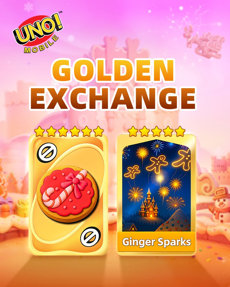 UNOMobileGame's tweet photo. π The ππ¨π₯πππ§ ππ±ππ‘ππ§π π returns!
π Last chance to trade your way to a full Holiday Spice collection! π«
π΄ The final round drops on December 27th with the two cards shown!
π ππ₯ππ² ππ¨π°: https://t.co/ebIMrnH2ys
#UNO #UNOMobile #GoldenExchange https://t.co/KtpPTrXCU8