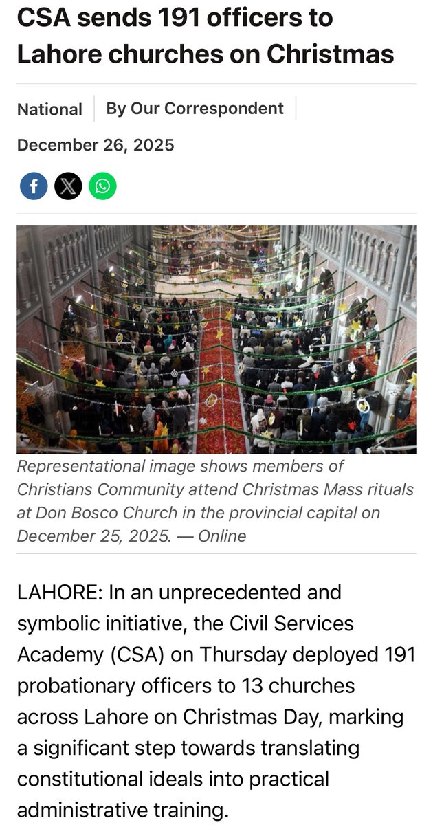 While the Indian government sends goons to wreck Christmas celebrations, Pakistan sends its Central Superior Services trainee officers to local Churches to observe the occasion with Christian compatriots:
