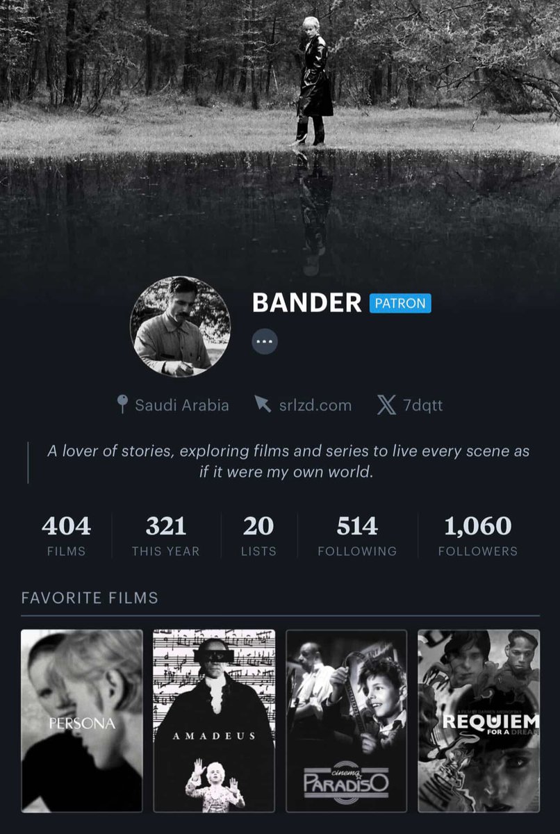 7dqtt's tweet image. انتهت رحلتي مع عام 2025، وهذه حصيلة مشاهداتي: 321 فيلم (منها 17 فيلم قصير) و 50 أعيدت مشاهدتها، بالإضافة إلى 58 فيلم حصل على العلامة الكاملة 

كشخص ما زال يتعلم في مجال السينما، أعتبر هذه الحصيلة إنجاز جميل