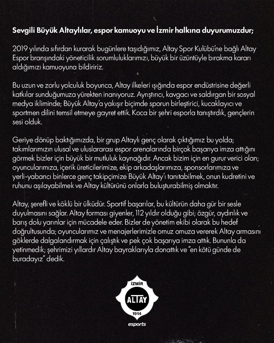 Altay Espor tweet media