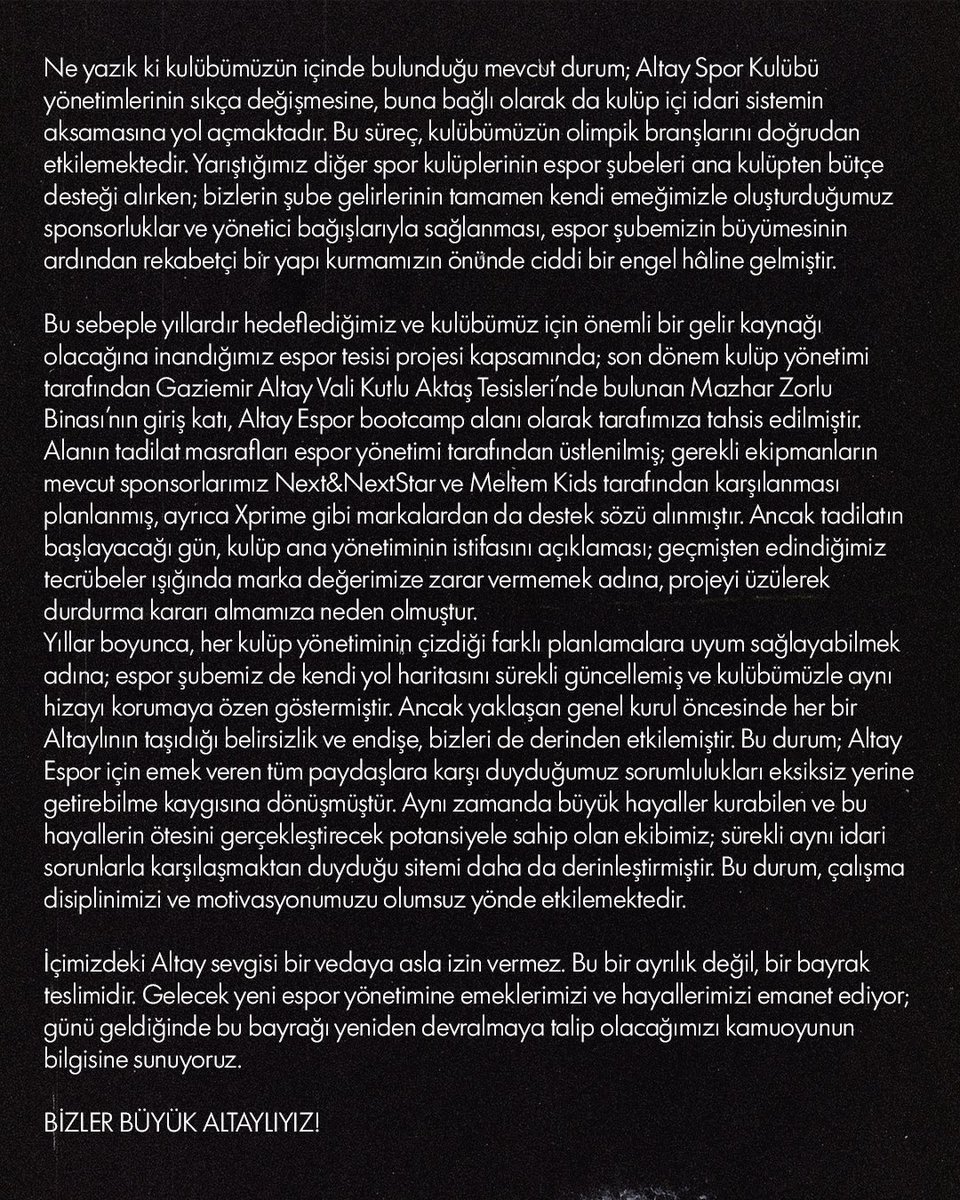 Altay Espor tweet media