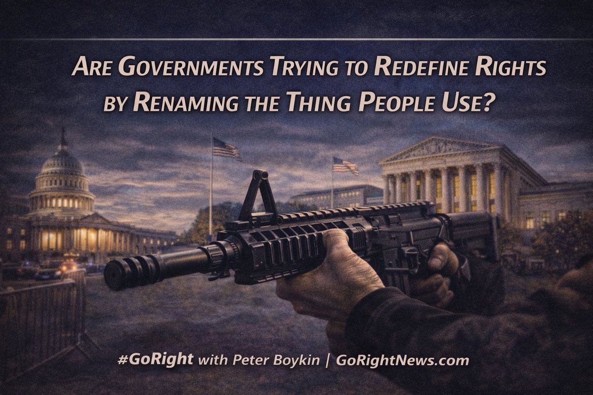 BoykinForNC's tweet image. Are Governments Trying to Redefine Rights by Renaming the Thing People Use?

#GoRight with Peter Boykin Commentary

This case is not just a gun fight. It is a language fight.

The oldest trick in politics is to change the label and claim the Constitution no longer applies. If you
