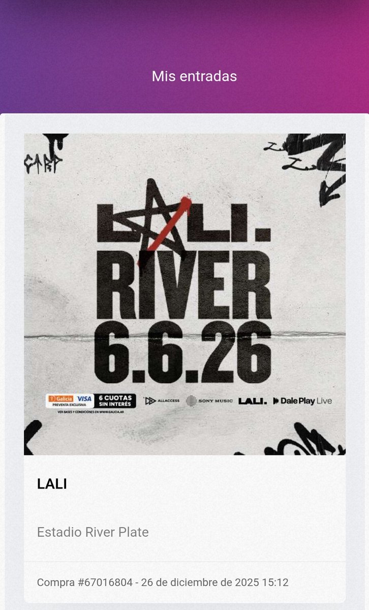 DALEEE HIJA DE PUTAAAAA NOS VEMOS EN RIVER <a href="/lalioficial/">Lali</a> 😭