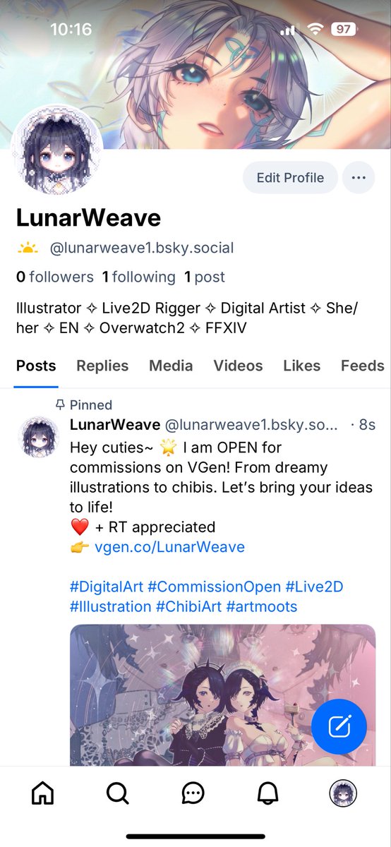 I am opening my bluesky account now~

#DigitalArt #CommissionOpen #Illustration #ChibiArt #artmoots #vgen #VGenComm