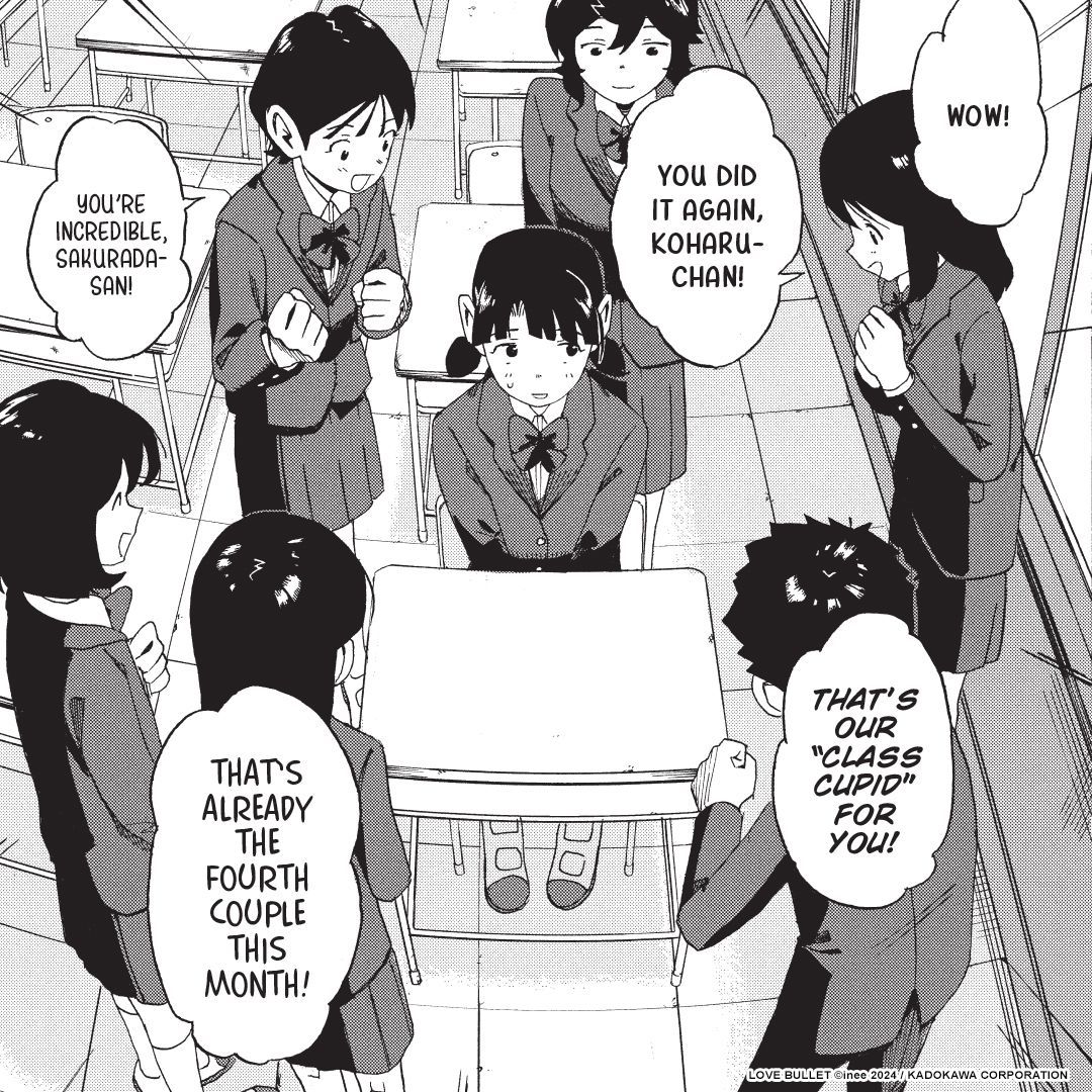 A natural born matchmaker, if we say so ourselves! But could this "class cupid" actually hide a secret to her talent? Who knows, maybe Koharu is not so familiar with love herself...

Delve into Love Bullet, Vol. 1 available now! buff.ly/wkxUwWb