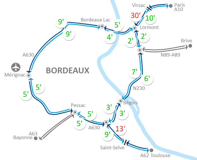 🚗#Infotrafic à 16h30 ⏱️Vos temps de parcours sur <a href="/A10Trafic/">Autoroute A10</a> <a href="/BordeauxTrafic/">Rocade de Bordeaux</a>. #BienVoyager #BordeauxTrafic