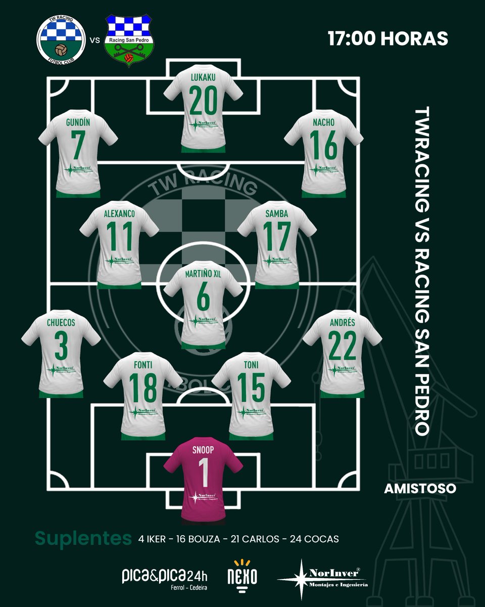 ⚔️ NUESTRO 11 PARA NUESTRO DEBUT

#TWRacingFC #alineacion
