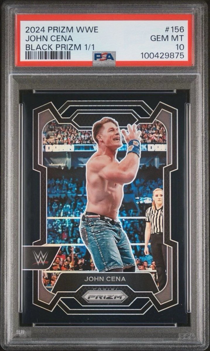 🏆 NEW RECORD 🏆 This 2024 Panini Prizm WWE John Cena Black Prizm 1/1 PSA  10 just sold for $18,500. It's now John Cena's most expensive card ever,  surpassing the 2022 Prizm Black 1/1 BGS 9.5 that previously sold for  $17,100 💪, image size:718x1200