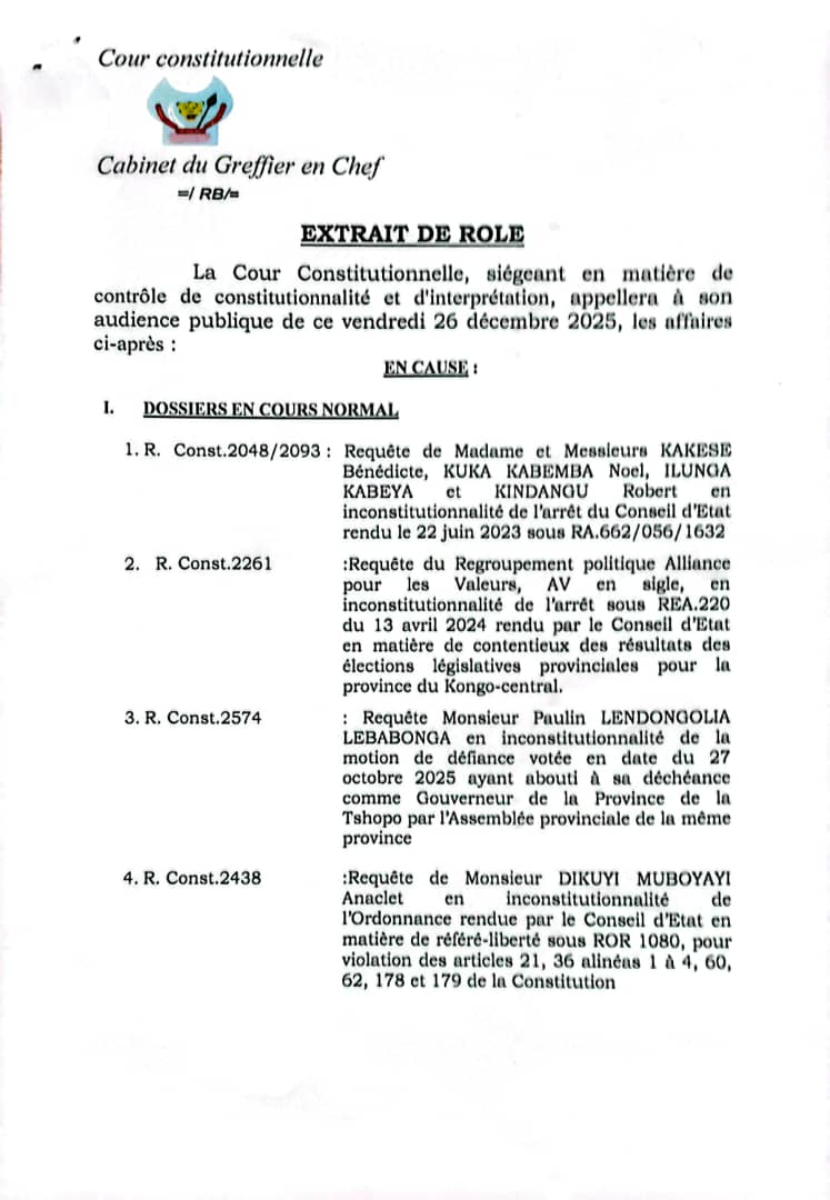 Cour constitutionnelle RDC tweet media