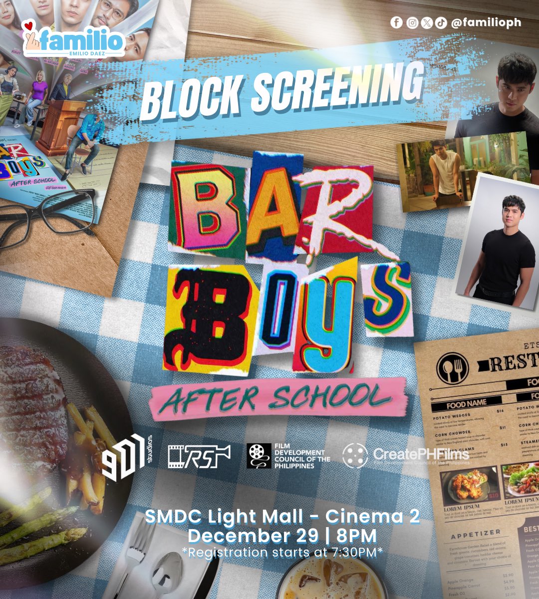 familioph's tweet photo. 📢SPECIAL ANNOUNCEMENT📢

We are so excited to announce a FREE special block screening hosted by Familio! 🩵 Come watch #BarBoysAfterSchool an official MMFF entry with us and show your love for Emilio Daez.

📅 Dec 29 | 8 PM 
📍 SMDC Light Mall

🎟️ ADMISSION IS FREE! 
⚠️Strictly for reservation only

DM us now to reserve your seat! See you there, fam! 🩵

#EmilioDaez