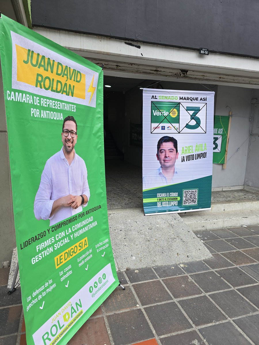 Hoy con el Senador Ariel Avila y Juan David Roldan candidato a la Cámara de Representantes. 5pm lanzamiento de la campaña. La glorieta de San Juan con la 80.