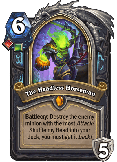 kubu_gaming's tweet photo. Best designs of 2024, #6: The Headless Horseman

This card has been tried in pretty much every death knight deck runes allowed it into, because they players just love it so much. Flavor is amazing too. And the power level is just high enough, where you don't feel bad about it. https://t.co/gT7BEtN31E