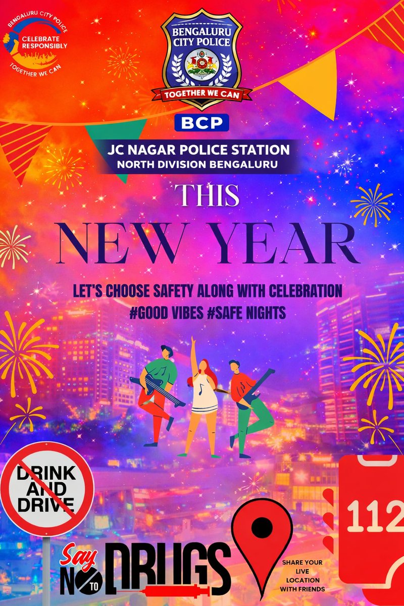Jcnagarps's tweet photo. #Saynotodrug #blrcitypolice #dcpnorth #NewYear #StaySafe https://t.co/ECh5R2Krr3