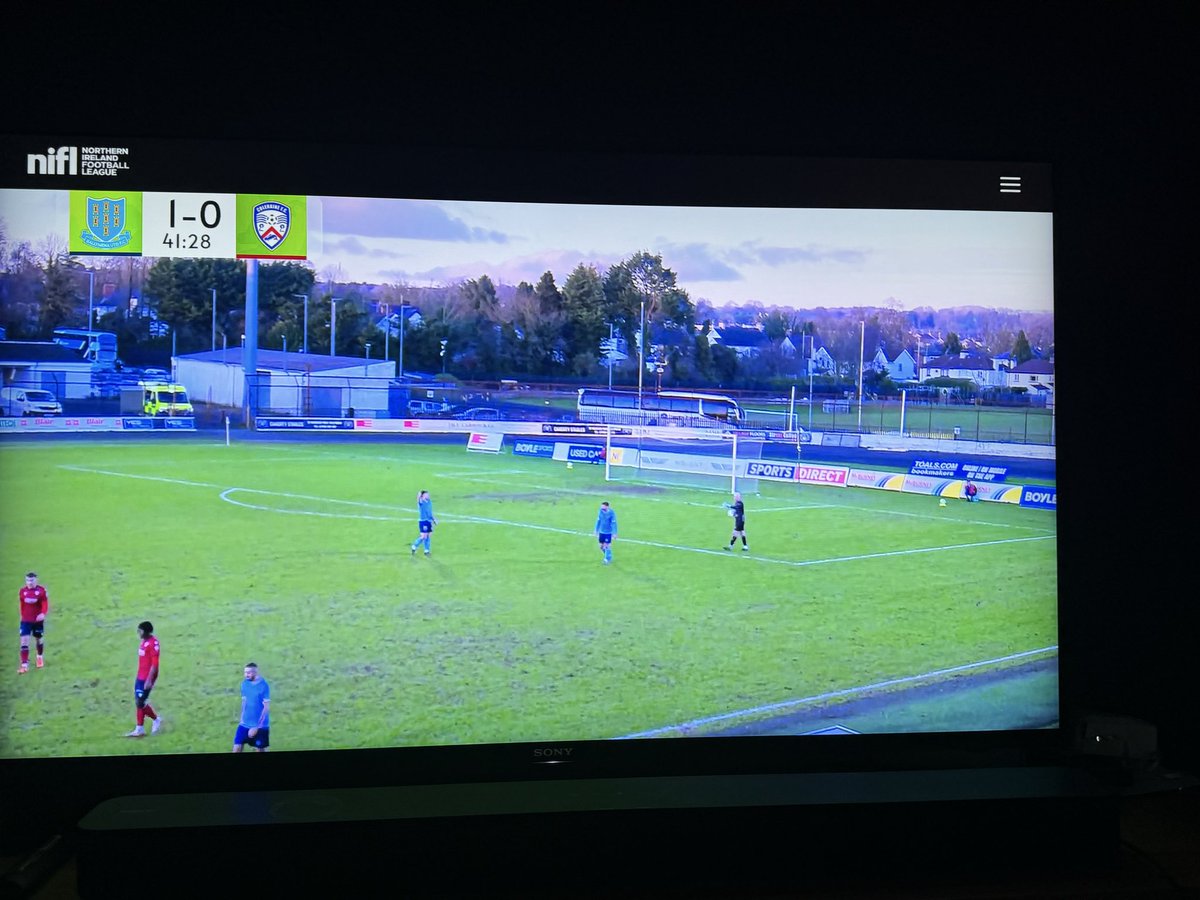 DGrove_13's tweet photo. Dunno what’s worse the stream or the state of that pitch! #Coleraine #NIFL https://t.co/QcfvicBPmB