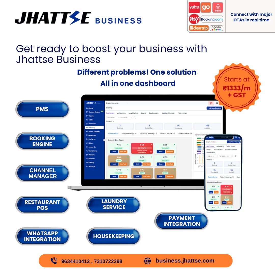 jhattse's tweet photo. Hotel Management Software with Channel Manager Integration | Jhattse Business 
https://t.co/PZZfUtd5cy https://t.co/YYdq3CLNev