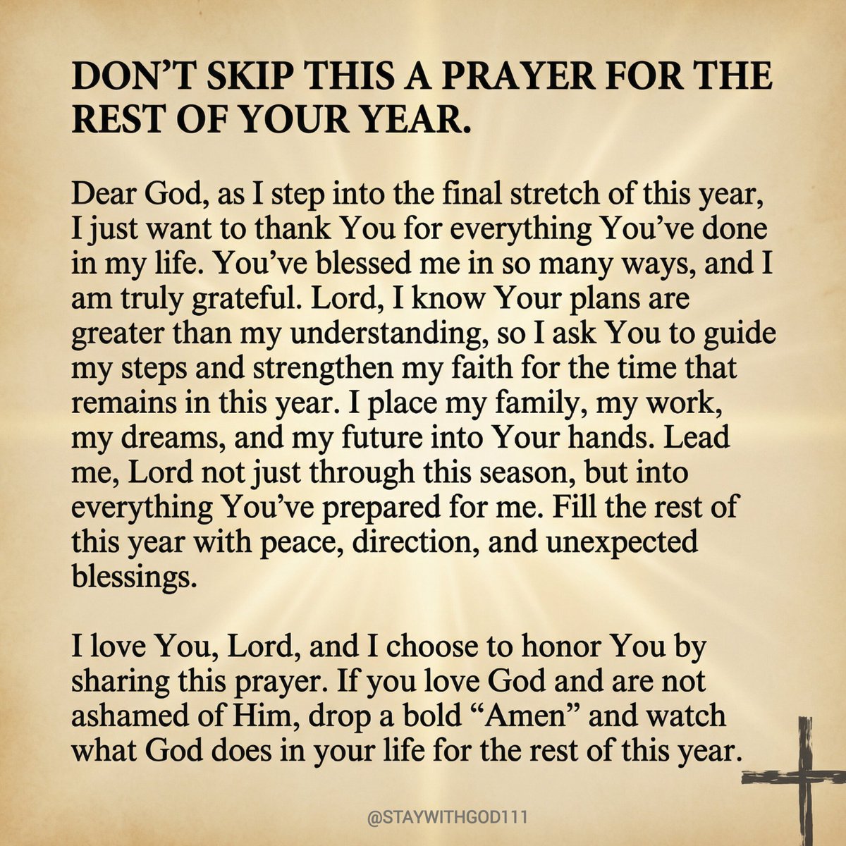 StayWithGod111's tweet image. Don't skip this prayer for the rest of your year 🙏🏻