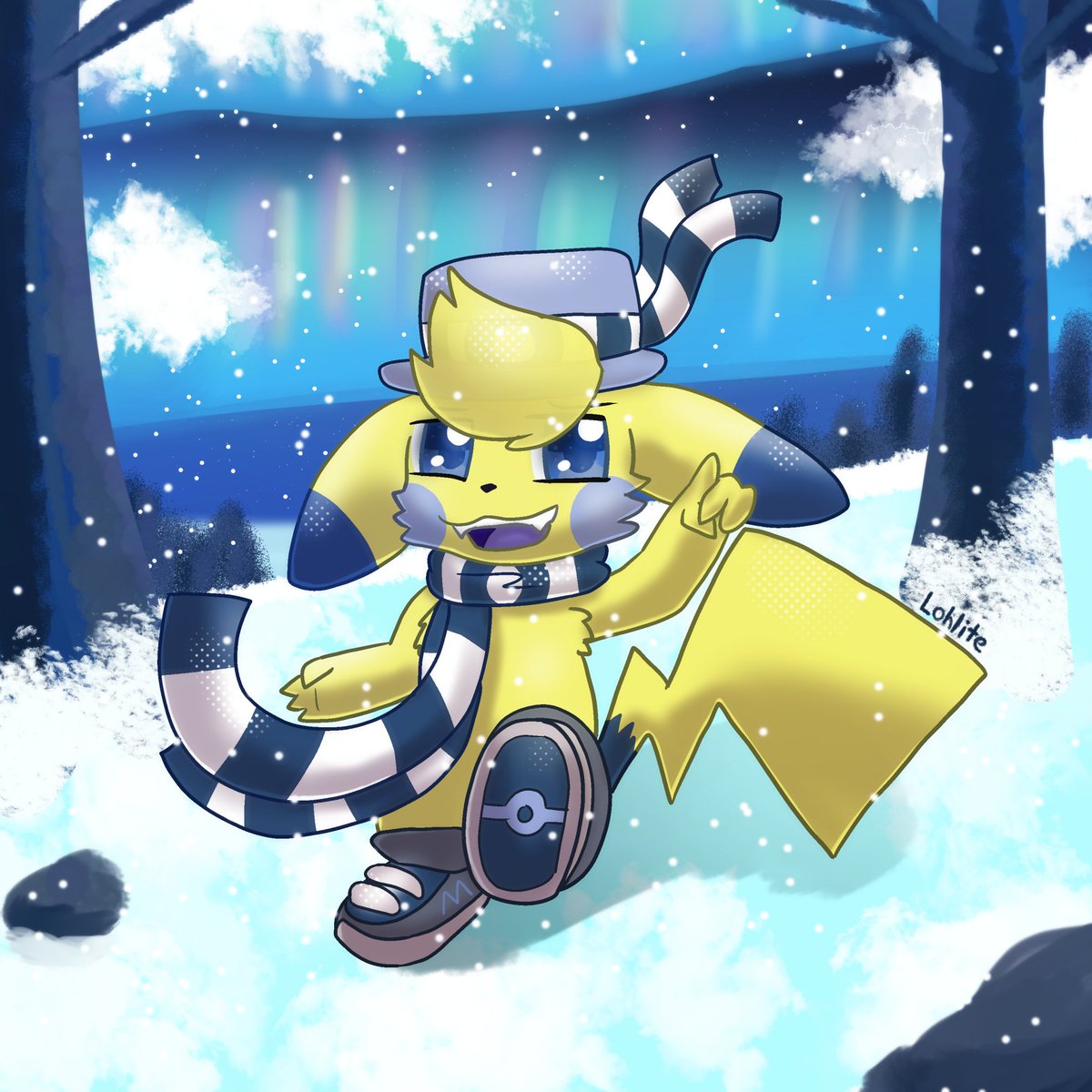 Did a Secret Santa Gift exchange in my server! This was the gift I made for Akuseroh on BlueSky. 🎁⚡