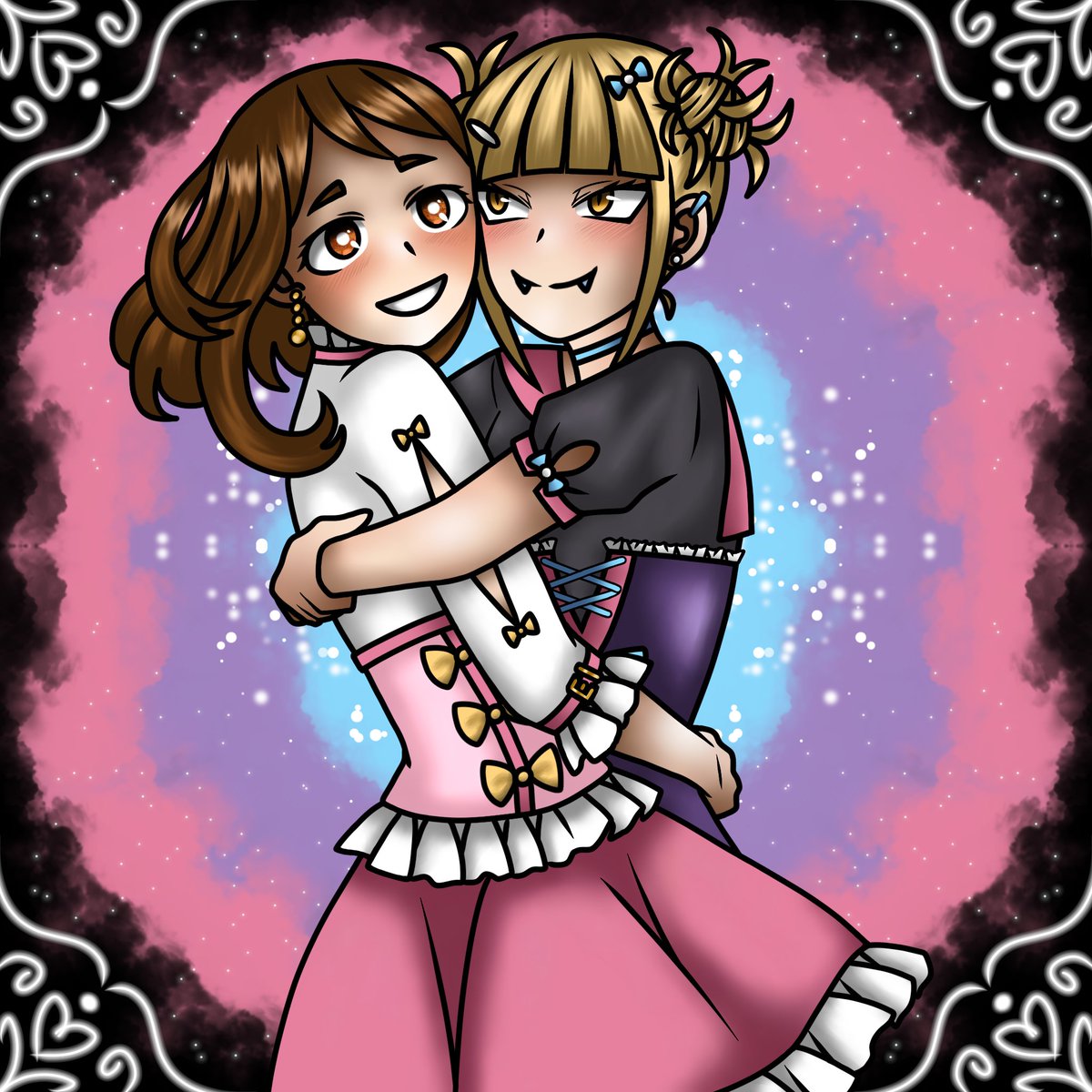 problematicbean's tweet image. Some Togachako for Uraraka's birthday! ✨

#トガ茶
#麗日お茶子誕生祭2025
#麗日お茶子生誕祭2025