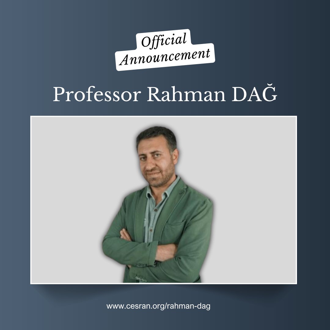 cesran's tweet image. CESRAN International is pleased to announce that its Deputy Director-General, Rahman Dağ, has been appointed Professor at Marmara University.

Congratulations on this distinguished academic achievement.