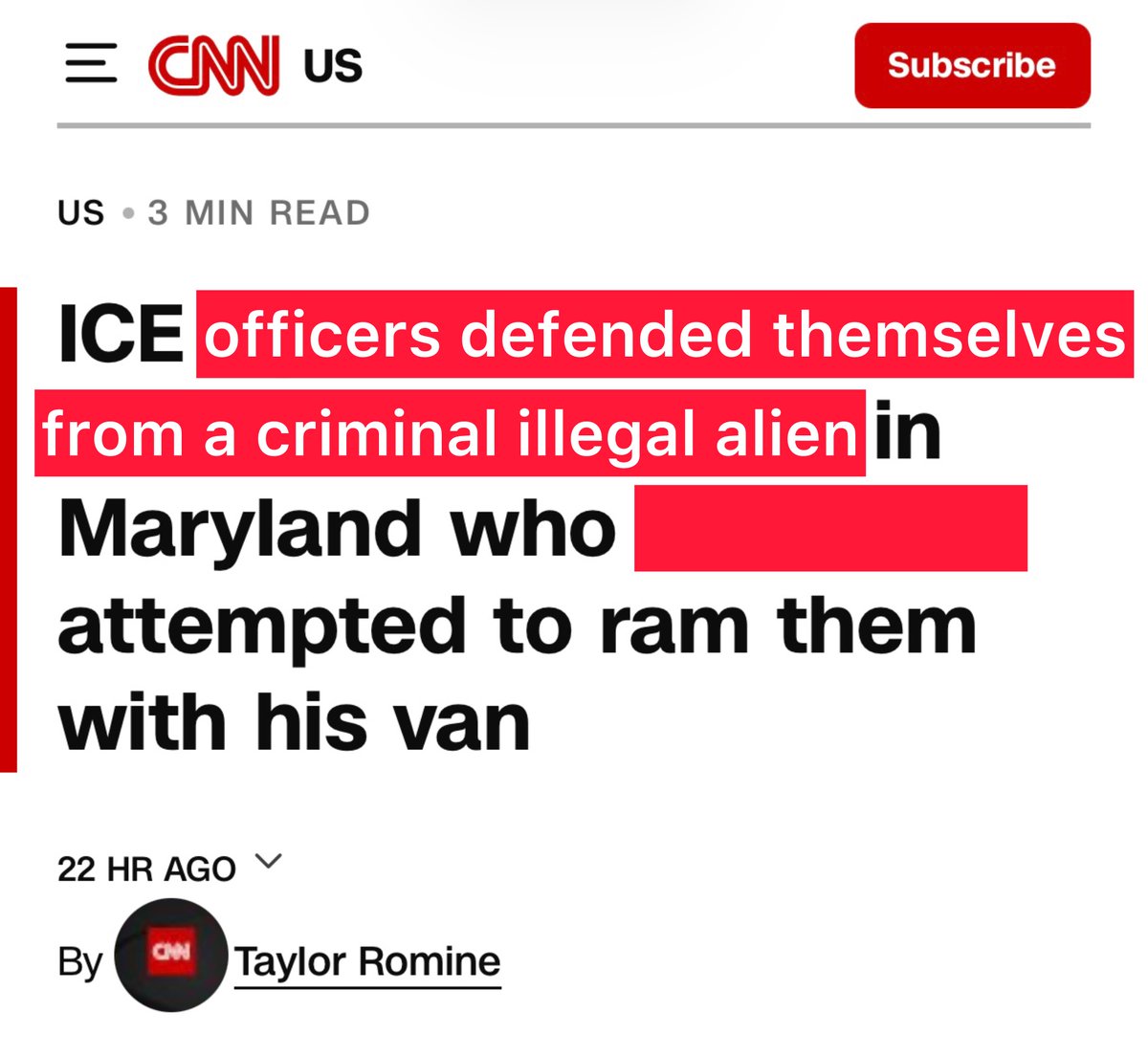 ICEgov's tweet image. Fixed the headline for you, @CNN.
