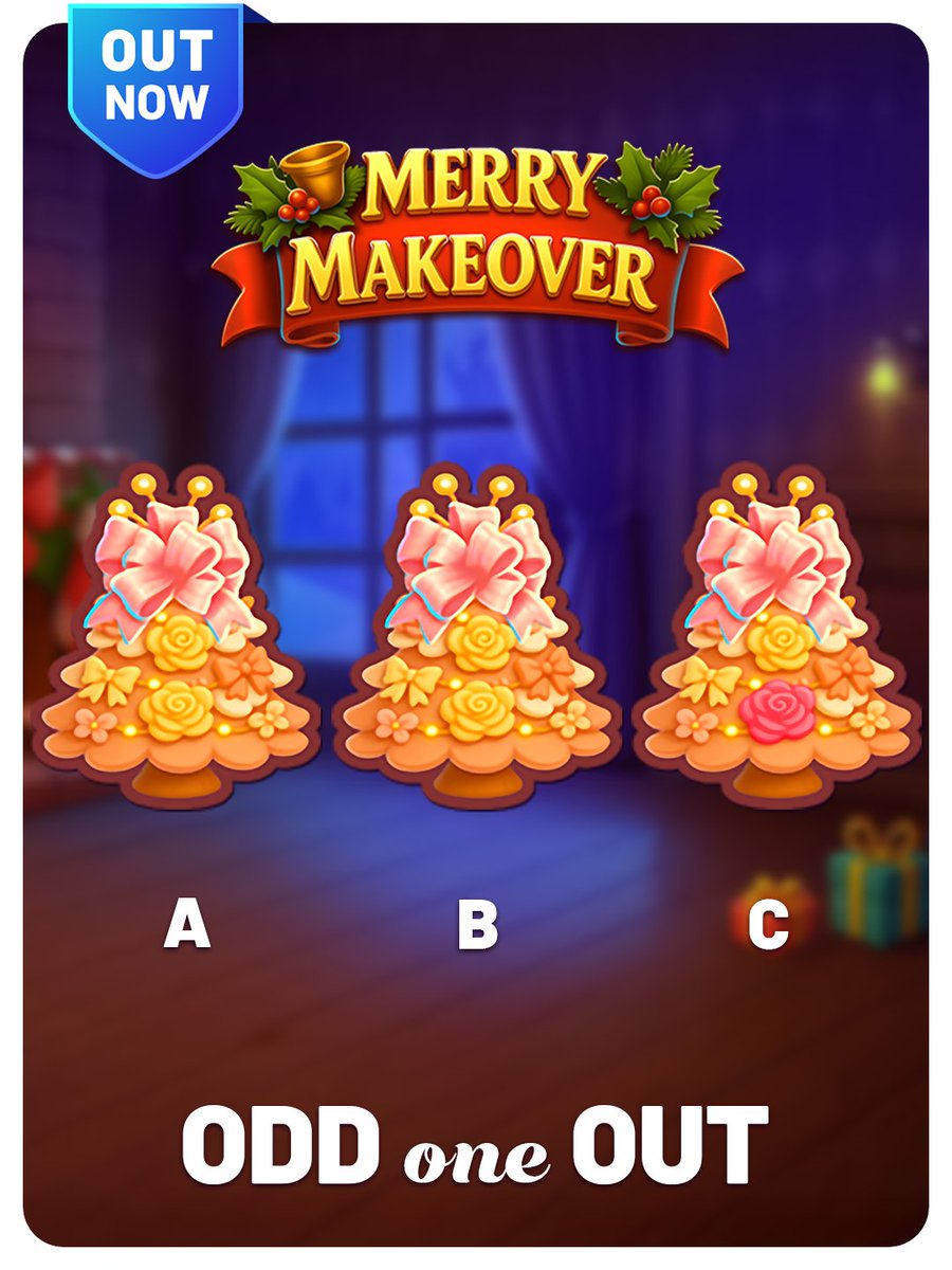 RoyalLoungeCas's tweet photo. 🔍 Which is the Odd One Out in this #MerryMakeover image Spinners? 🎁 https://t.co/3HQmFihySo https://t.co/WvZ67i2d4h