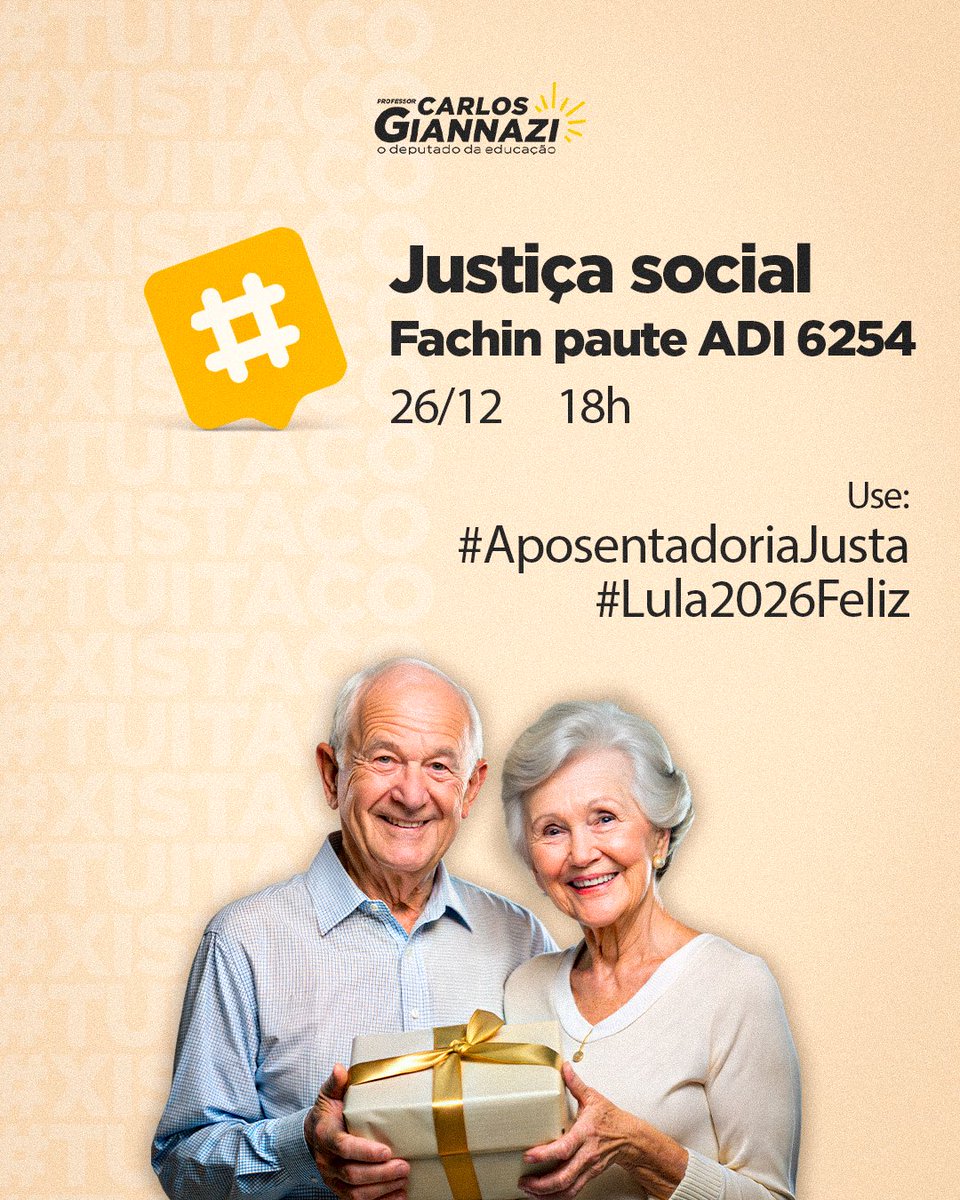 Em defesa dos direitos dos aposentados e pensionistas! Nossa luta contra o confisco continua, queremos a devolução dos proventos!  Vamos somar pela retomada do julgamento no STF e a inconstitucionalidade do artigo 149 da EC 103! #AposentadoriaJusta #Lula2026Feliz