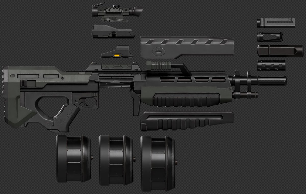 EvenManatee887's tweet image. ‘M739A ‘Axe’ Squad Automatic Weapon’

“An early variant of the M739 produced by several companies under license. The type would join Misriah’s mainline production due to its popularity.” 

A Christmas gift available on Halo Archive. 

#HaloSpotlight #HaloInfinite #Halo #kitbash