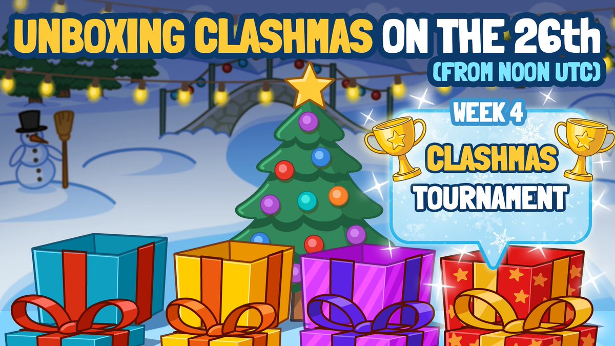 🎄 CLASHMAS STILL ONGOING

Clashmas has been wild today! The arena has been active like never before!

The 24 hour tournament is still live with ICE multiplier boosted to x2 all day. This is a chance you don't want to miss.

What are you waiting for
Jump in now -