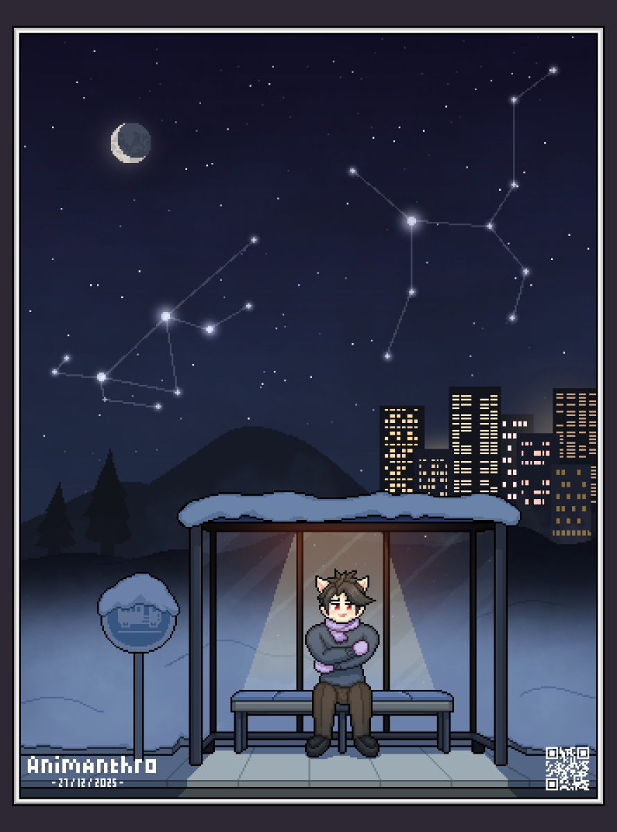 animanthro's tweet photo. Waitin for the last bus in this cold night🌃 https://t.co/8lIxbf1B35