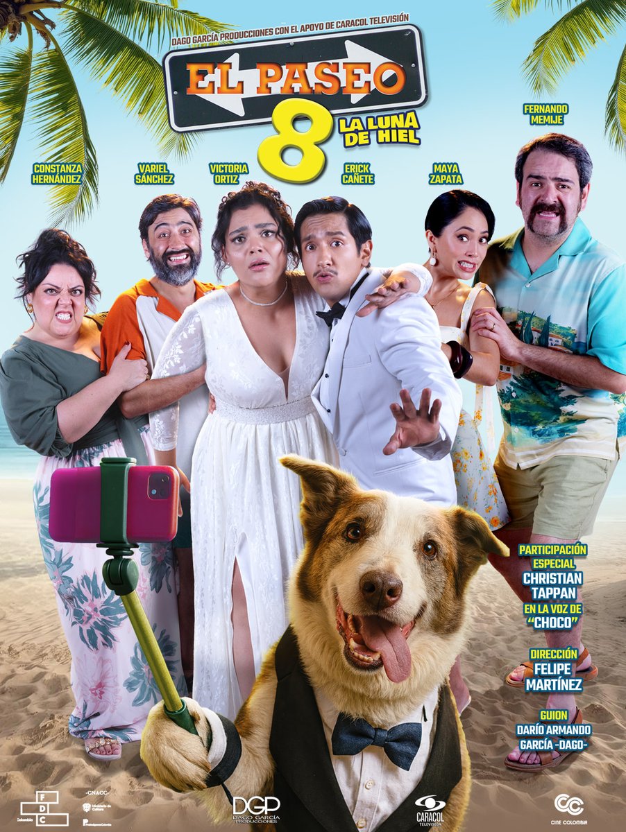 ¡Ya en cines!
EL PASEO 8: LA LUNA DE HIEL 💍🐶👨‍👩‍👧‍👦💕

Dirigida por Felipe Martínez, la nueva comedia romántica de Dago García Producciones promete divertir a las familias colombianas.