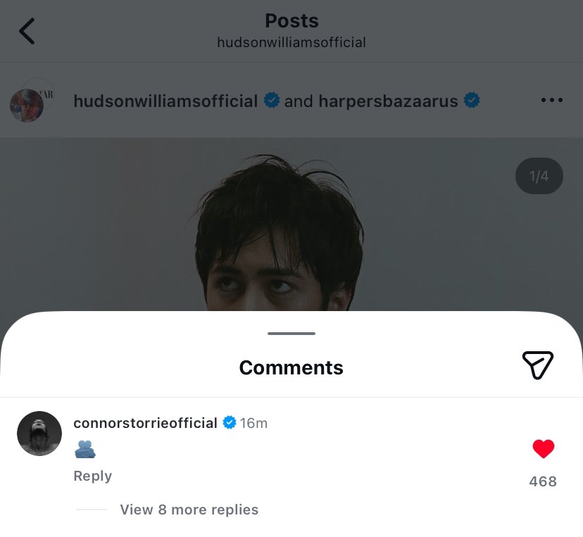 connorstupdates's tweet image. Connor commented on Hudson’s latest instagram posts.