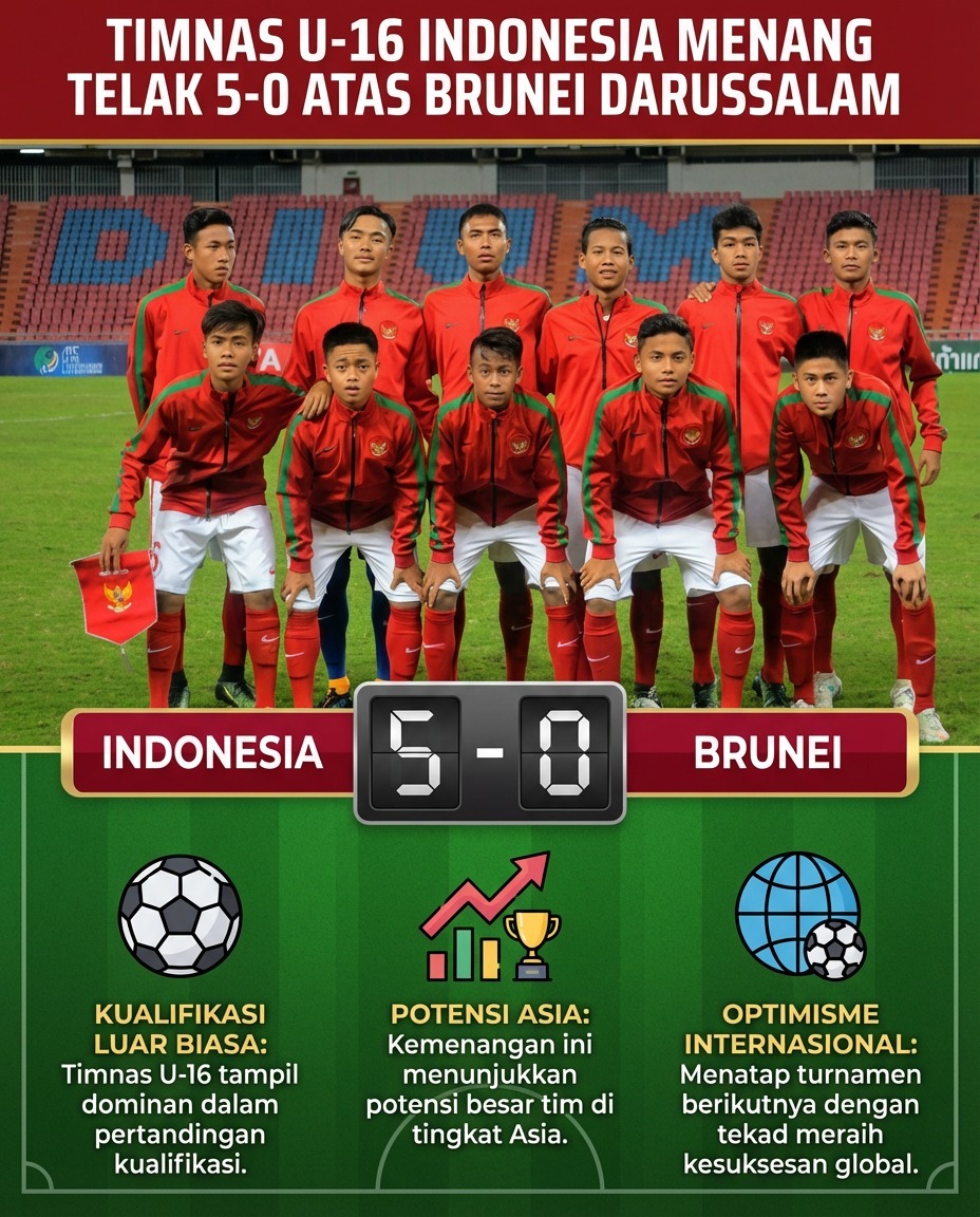 maniakupdate_'s tweet photo. Timnas U-16 Indonesia tampil dominan dengan kemenangan 5-0 atas Brunei Darussalam. Permainan agresif dan rapi jadi sinyal positif pembinaan usia dini.
#berita #timnasindonesia #timnasu16 #pembinaanatlet https://t.co/6MvMrhJN9v