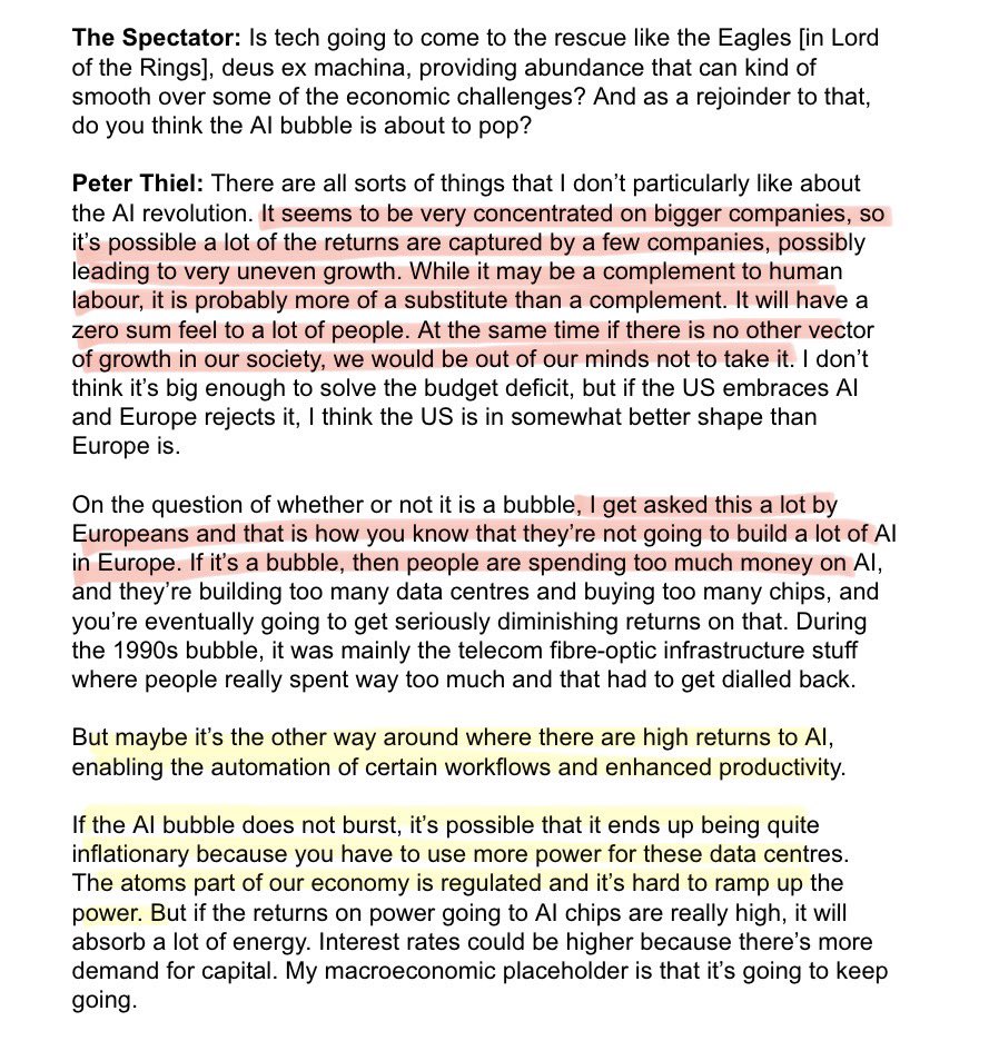 Peter Thiel on whether AI is in a bubble:
