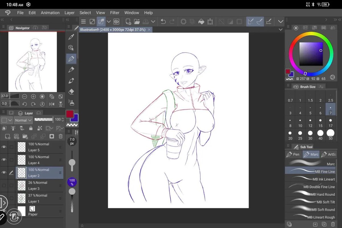 ArcCryptid's tweet image. WIP of a casual drawing