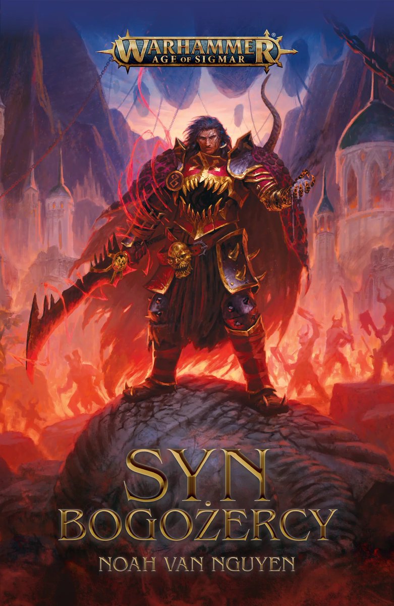 Medwith's tweet photo. Syn Bogożercy - Noah Van Nguyen - opowieść ze świata Warhammer: Age of Sigmar. To spojrzenie na krucjatę Sigmara od strony mieszkańców ziem "odzyskanych", dla których często to żadna zmiana - trudno myśleć o nieśmiertelnej duszy z pustym żołądkiem. Zaskakująco ciekawa pozycja. https://t.co/5fc8vg1XZD