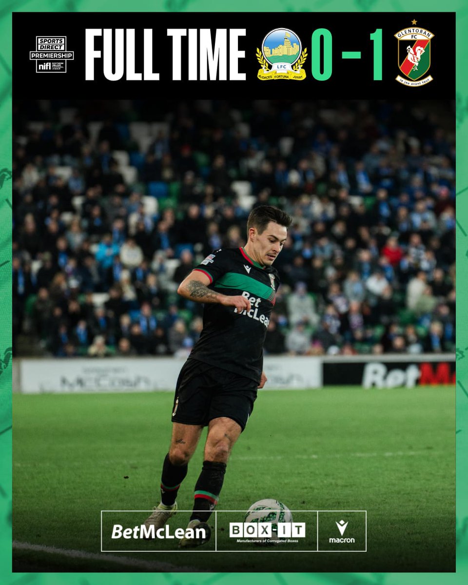 FULL TIME 🕑
Linfield 0-1 Glentoran

Joe Thomsons strike gives Glentoran the well deserved 3 points at the Clearer Twist National Staidum. 

Jingle Bells Jingle Bells 🐓💚