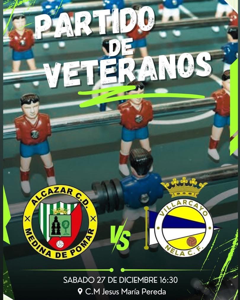 ¡LLEGA EL GRAN PARTIDO DE VETERANOS!

⚽️ <a href="/Alcazarcd_mdp/">Alcazar CD</a> - Villarcayo Nela C.F.
🗓️ Sábado 27 de diciembre
🕟 16:30H
📍 C.M. Jesús María Pereda

No os lo podéis perder, lo pasaremos bien ☺️

#Veteranos