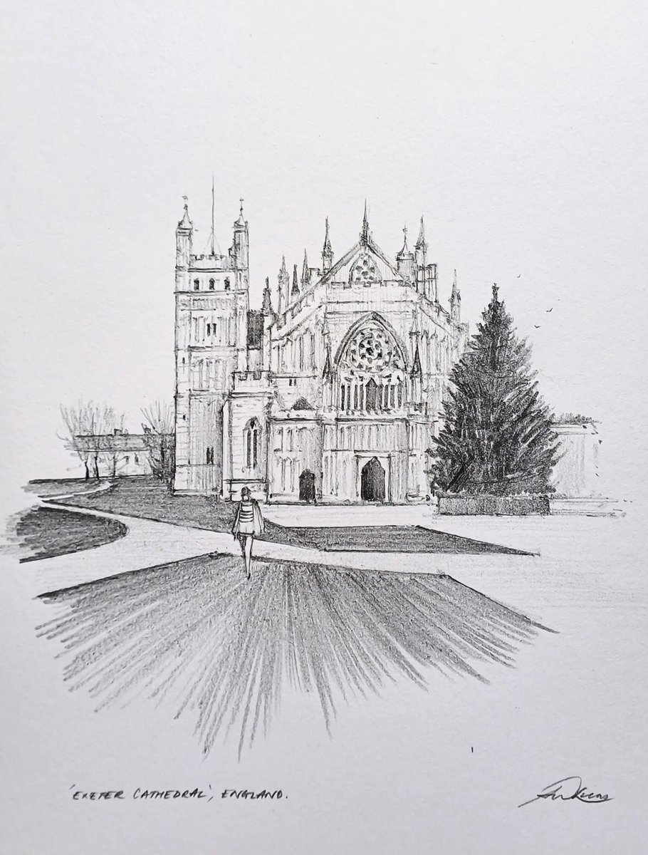 LucasPaintings's tweet image. " Exeter Cathedral ", England 
pencil sketch

#exeter #architecture #drawing #sketchbook
