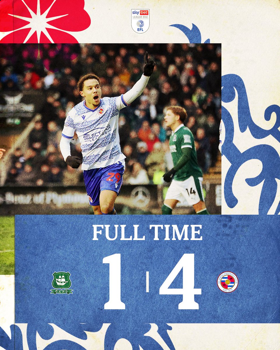 FULL TIME 

🎶Oh what fun it is to see the Reading win away🎶

Goals from Wing, Doyle and Marriott see us win 4-1 here in Devon. Merry Christmas Royals! 😁

#readingfc