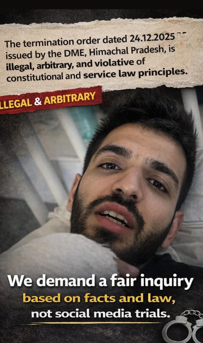 Dr_luxmi_chand's tweet image. The unjust termination of DrRaghav is a grave injustice that demands immediate correction. Decisions taken without fairness, facts and due process only deepen wounds and destroy morale across the medical fraternity
#StandWithDoctors
#FairInquiry 
@DrDhruvchauhan 
@Indian__doctor