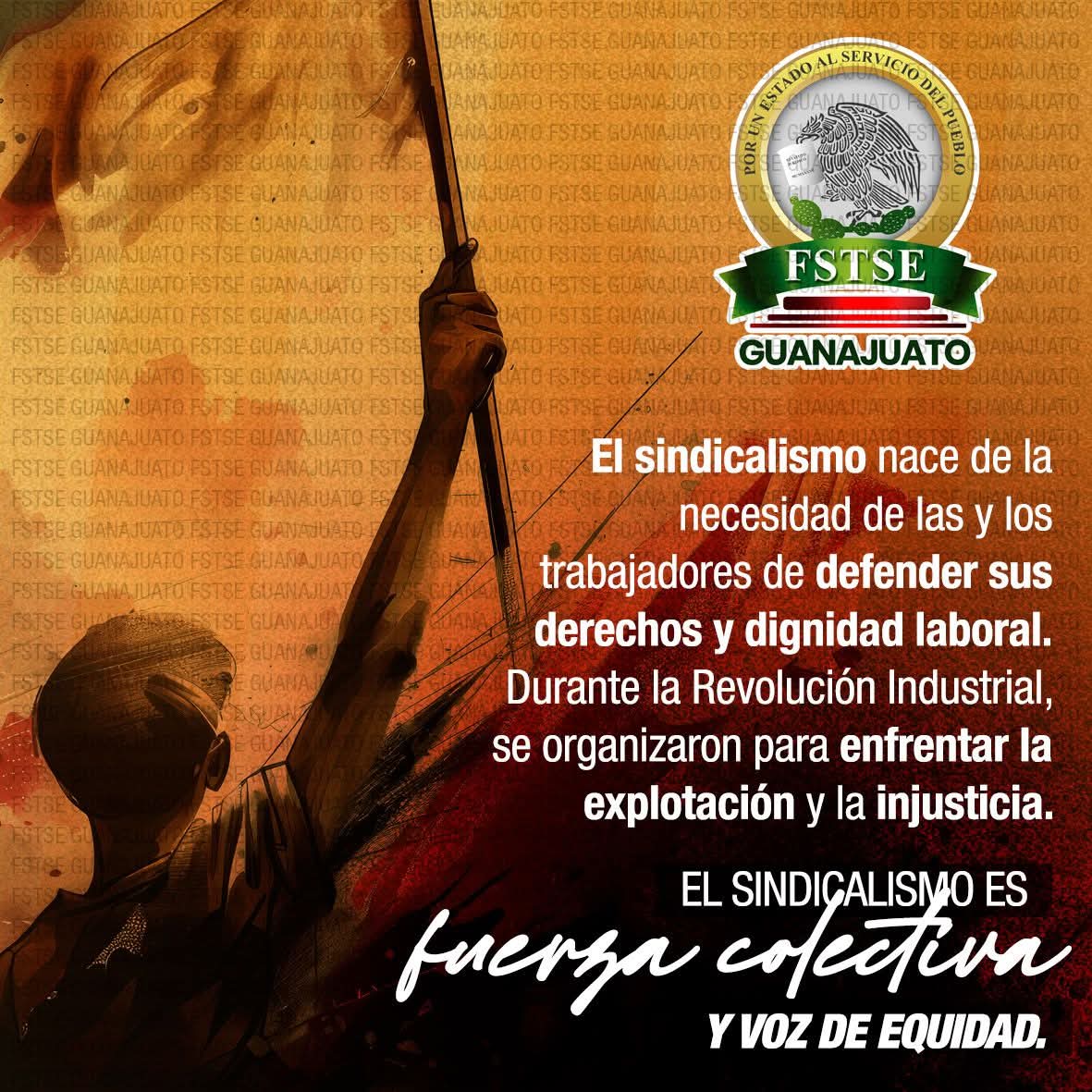 FstseGto's tweet photo. El sindicalismo no es un privilegio, ¡es una conquista! Cada derecho que hoy tenemos se construyó con lucha, valentía y unión.

No somos espectadores del cambio, ¡somos protagonistas!

¡Presente, fuerte y despierto!

#OrgulloSindical #FuerzaColectiva https://t.co/3BL6lpKHOR