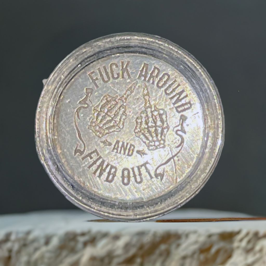 InfoScottish's tweet photo. Bold silver with a message! 3g .999 Solid Silver "Fuck Around &amp; Find Out" fractionals. Pocket-sized attitude for your stack. Don't say we didn't warn you!

Link in Bio.

#UKStackers #PureScottishSilver #FAFO #SilverStacking #FractionalSilver #PocketPiece #EdcGear https://t.co/kpd3eBxHfg