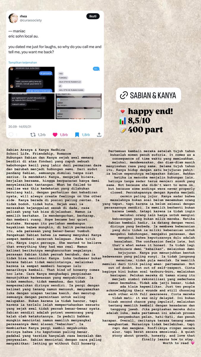 draftayays's tweet image. — maniac
eric sohn local au. 

happy end! 8,5/10
400 part💖