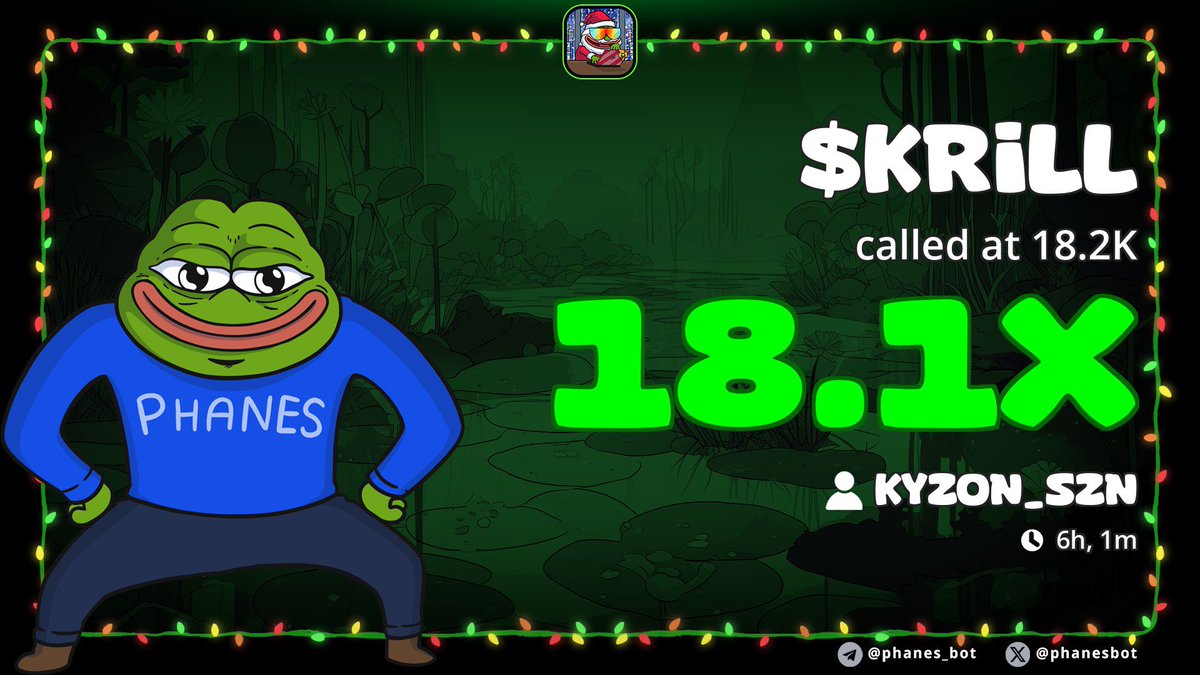 $KRILL>>>>>11x
 We stay disciplined in every market condition. Bull or bear — alpha exists for those who know where to look. We caught it early in my TG at 18k MC

$SNOWMAN : 18k MC >>>>>> 209k MC

For more early alphas join - t.me/Frontrunners_T…