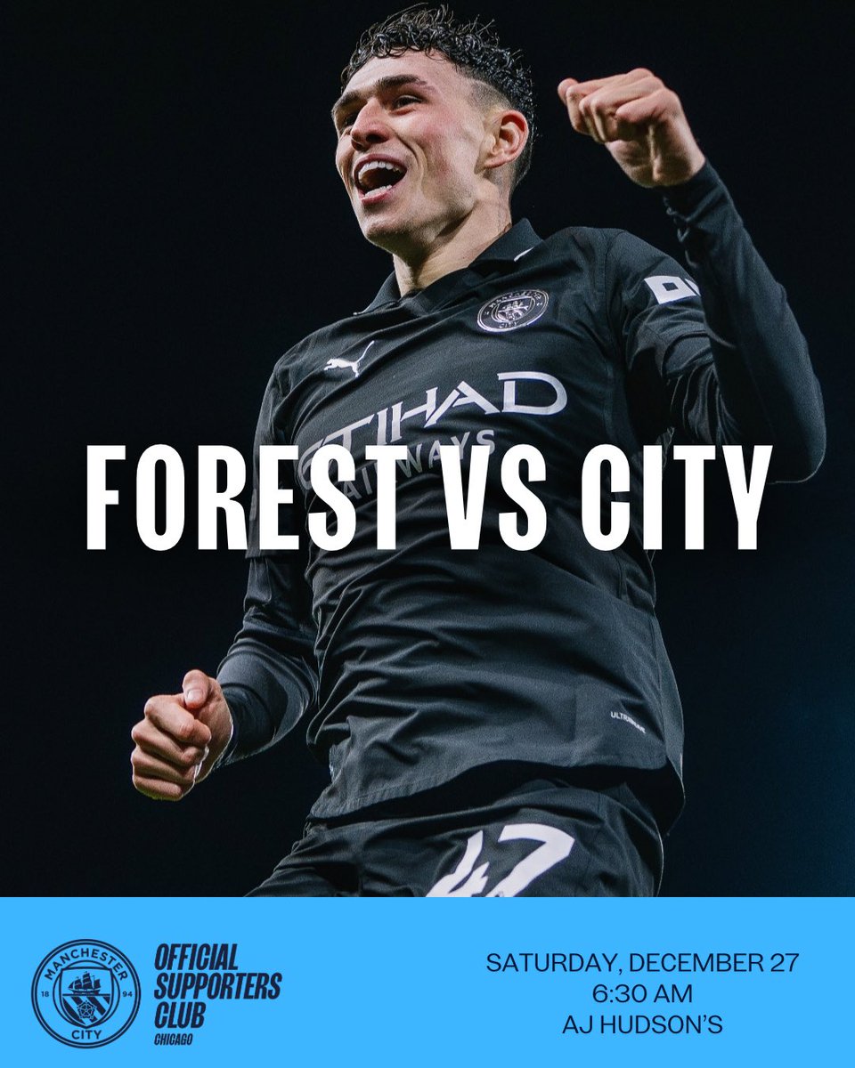 ChicagoMCFC's tweet image. We hope you’re having a great holiday! If you fancy a City watch party, join us at @ajhudsons tomorrow for the match vs Nottingham Forest. Set those alarms, kickoff is at 6:30 🌟

#mancityosc