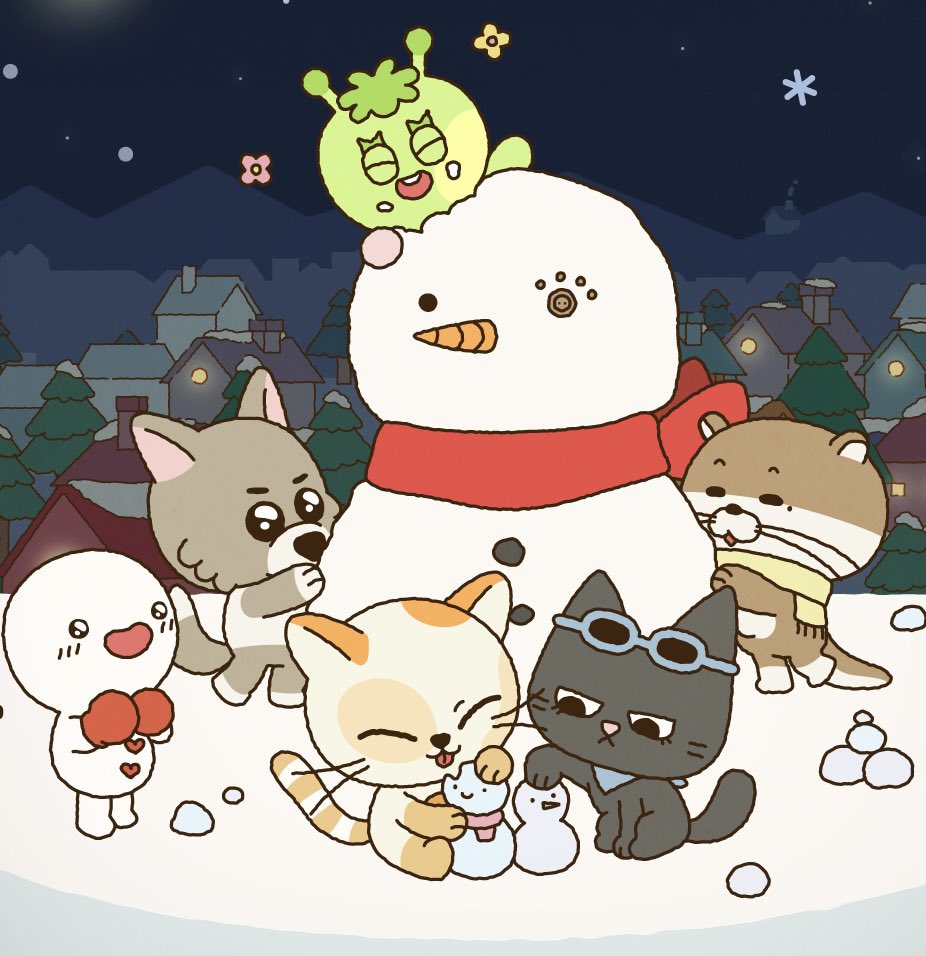 making mini woonbabies… the cold hurt my paws but I did a good job, right? someone tell samhani to not eat yellow snow!